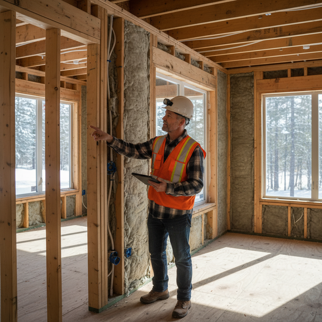 Mattra expert inspector walking through a Maine home with a homeowner