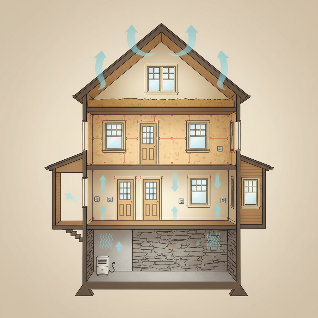 Connected building systems in a Maine home — moisture, air sealing, insulation, structural