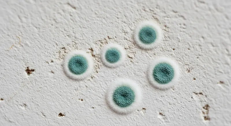 Penicillium mold — early growth on a damp indoor surface
